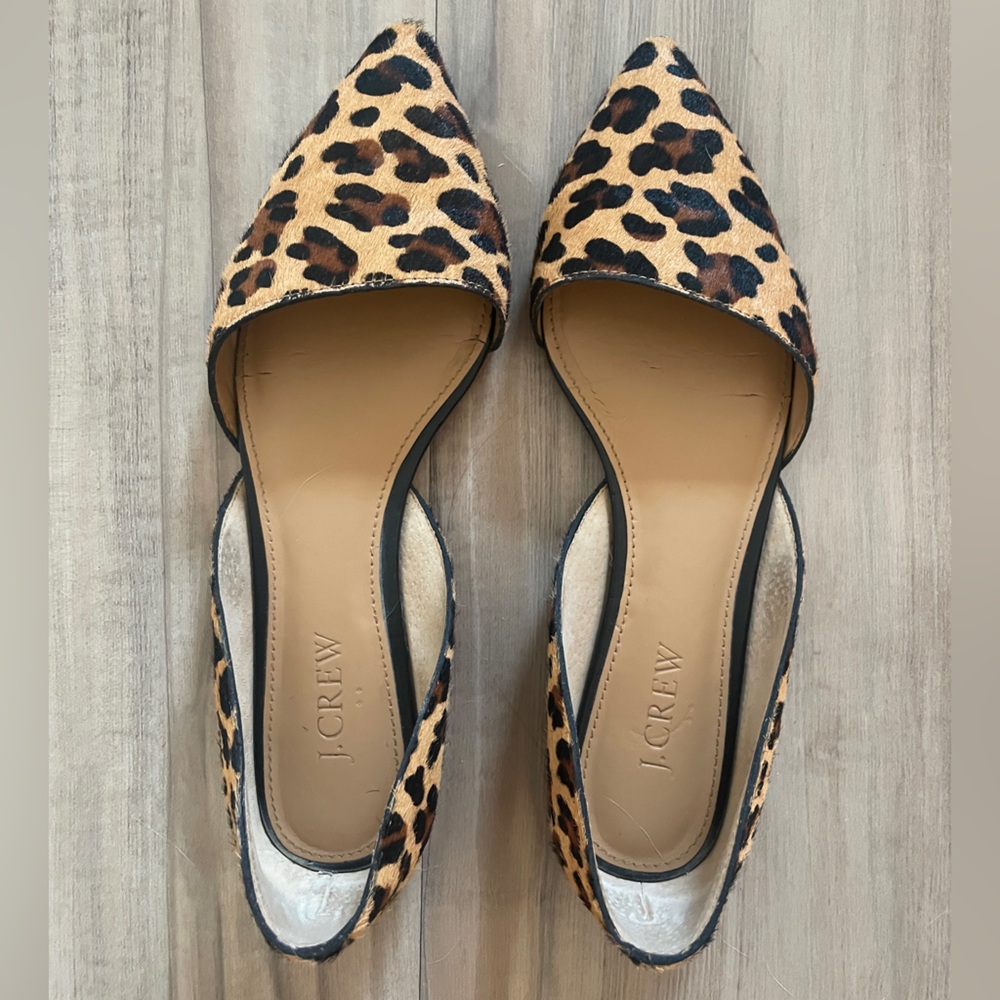 Gently Worn J. Crew Printed D’Orsay Flats Size 7